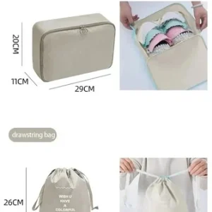 7 Piece Travel Packing Cubes Luggage Organiser Bags Suitcase Clothes Shoe Storag