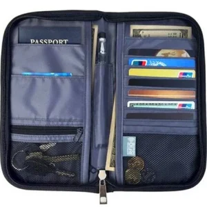 Faraday Bag RFID Travel Passport Wallet & Documents Organizer Zipper Case
