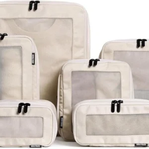 Compression Packing Cubes Travel Organizer Bags Double Zipper 6PCS Set